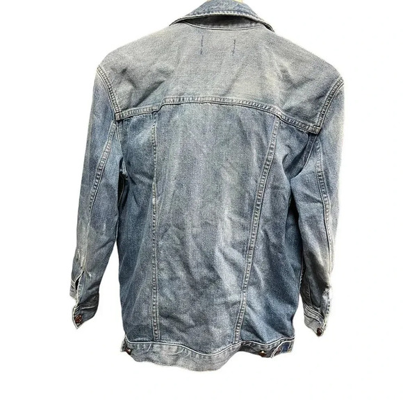 Madewell The Oversized Jean Jacket Wortham Wash  Embroidered Name Anna - Picture 5 of 7